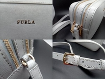 FURLA ショルダーバッグ グレー ダブルジップ フルラ_画像7