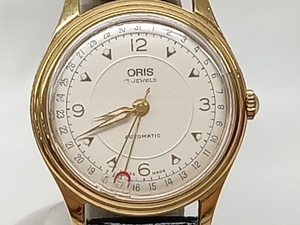 【ジャンク】 稼働品 ORIS オリス ポインターデイト 7403 裏スケ 17石 自動巻き 腕時計