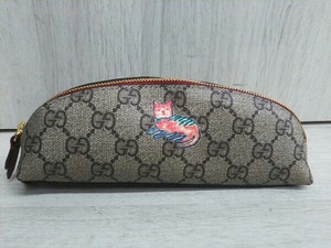 GUCCI グッチ GGスプリーム 662129 2067 ペンケース 猫 文具 ブランド小物 保存箱・袋有