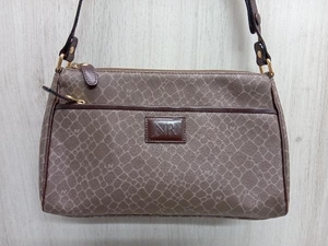 NINA RICCI ニナリッチ ショルダーバッグ レザー ブラウン 総柄 横幅約26.5cm 小さめ