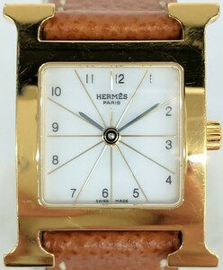 エルメス Hウォッチ HH.201 2691448 レディース 腕時計 2針 クォーツ HERMES 白文字盤 ゴールド