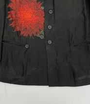 YOHJI YAMAMOTO POUR HOMME 22ss SILK SATIN BIG DAHLIA PRINT JACKET ダリア柄 ベルト付きジャケット HG-J30-822 サイズ3 ヨウジヤマモト_画像8