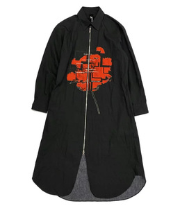 22aw YOHJI YAMAMOTO Ground Y long zip shirt black ヨウジヤマモト グラウンドワイ 文豪シリーズ ロングジップシャツ ブラック サイズ3