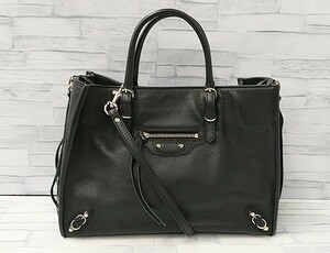  прекрасный товар Balenciaga BALENCIAGA 370926 The бумага Mini 2Way ручная сумочка плечо черный женский сумка для хранения имеется 