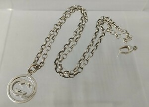 ジャンク GUCCI グッチ ブランドアクセサリードッピアG DOPIA シルバー ロング ネックレス SV925 チェーン切れ 留め具ちぎれ