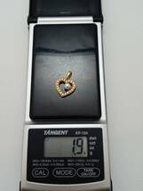 K18 Sトップ ダイヤ0.16ct ハート 約2.0g 店舗受取可_画像4