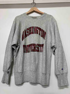 Champion REVERSE WEAVE チャンピオン リバースウィーブ WASHINGTON UNIVERSITY アーチロゴ スウェット グレー L 裏起毛 80s 古着 冬