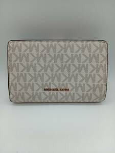 MICHAEL KORS マイケルコース 二つ折り財布 バニラ シグネチャー PVC 32F0G0KE8B