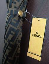 ［未使用・タグ付］FENDI　フェンディ　ズッカ柄　総柄　長傘　ブラウン　高級傘　アンブレラ　レイングッズ　雨具　男女兼用　紙袋付_画像6