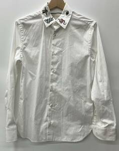 GUCCI グッチ 523500 長袖 シャツ ホワイト サイズ38 刺繍 コットン