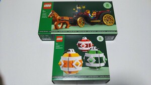 2個まとめて レゴ 馬車の冬支度 40603 クリスマス デコレーション 40604 LEGO 非売品 未開封 新品