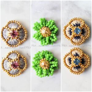 ビーズ ピアス イヤリング ヴィンテージ アクセサリー ハンドメイド 海外買い付け 刺繍 結婚式 二次会 パーティ ドレス 着物 和服 浴衣 ⑥