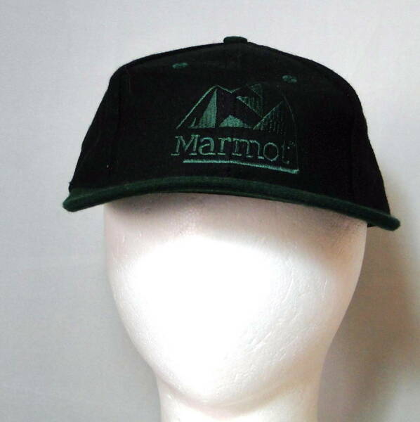 80's デッドストック・Marmot Made in U.S.A.マーモット・BLACK オールドキャップ 送料込