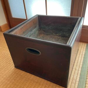  四方火鉢 H21.5×W29cm◆手あぶり/角火鉢/茶道具/煎茶/炉/囲炉裏/古道具/古民具/時代/骨董/うぶ品/木製/キャンプ/暖炉/冬