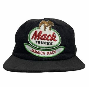80s 90s MACK TRUCKS マックトラック キャップ ビンテージ コーデュロイ　トラッカーキャップ　激レアUSA ブラック 
