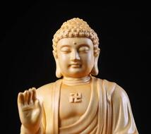 木彫仏像 阿弥陀仏座像 仏教工芸 高さ約10cm_画像5