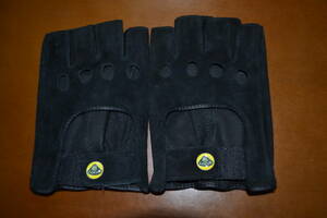  new goods unused LOTUS Logo attaching driving gloves sheep suede black color sheep leather size 24 L