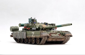 Art hand Auction 1/35 रूसी सेना टी-80यू संयोजन और पेंट तैयार उत्पाद, प्लास्टिक मॉडल, टैंक, सैन्य वाहन, तैयार उत्पाद