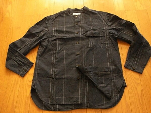 THE SHOP TK（タケオキクチ）かっこいい長袖ドレスシャツ　ネイビー系　チェック　サイズM