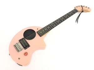 FERNANDES ZO-3 ピンク アンプスピーカー内蔵 エレキギター ソフトケース付 ゾーサン フェルナンデス ジャンクG8306985