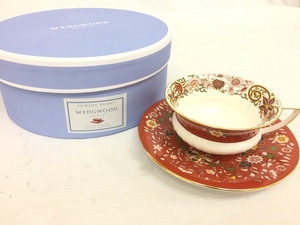 WEDGWOOD ワンダーラスト クリムゾン オリエント ティーカップ&ソーサー 200ml 40024021 箱付き ウィッジウッド 中古 美品 G8331877