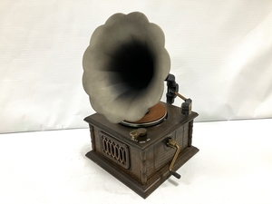 NAGAOKA CP-101 OLD HORN TYPE GRAMOPHONE 蓄音機型 レコードプレーヤー 昭和レトロ オーディオ インテリア ジャンク H8338760