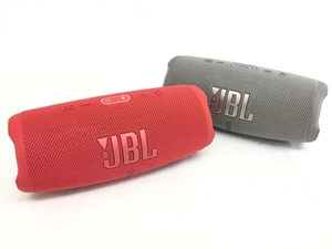 JBL CHARGE5 Bluetoothスピーカー ポータブル speaker Charge レッド ブラック 2台セット 中古 G8202064