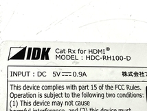 IDK HDC-RH100-D HDMI ツイストペアケーブル延長用 送信器 ジャンク Y8367891_画像3