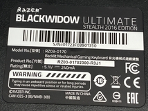RAZER RZ03-0170 BLACKWIDOW ULTIMATE STEALTH 2016 EDITION ゲーミング キーボード レイザー 中古 W8295349_画像2
