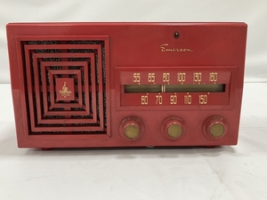 Emerson Radio & Phonograph Corporation New York 756B アンティーク ラジオ SELDOM SEEN RED インテリア レトロ ジャンク H8389811