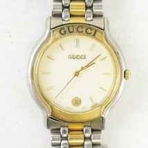 【デイト品】Gucci 8000M 0024974 腕時計 グッチ ゴールド文字盤 純正ベルト オシャレ コーディネート ファッション 003FCFR26_画像1