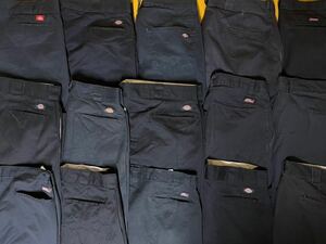  USA古着卸 ディッキーズ パンツ ブラック 15本セット まとめ売り 1円スタート 卸売り アメリカ古着 Dickies ワーク ボトムス ワンポイント