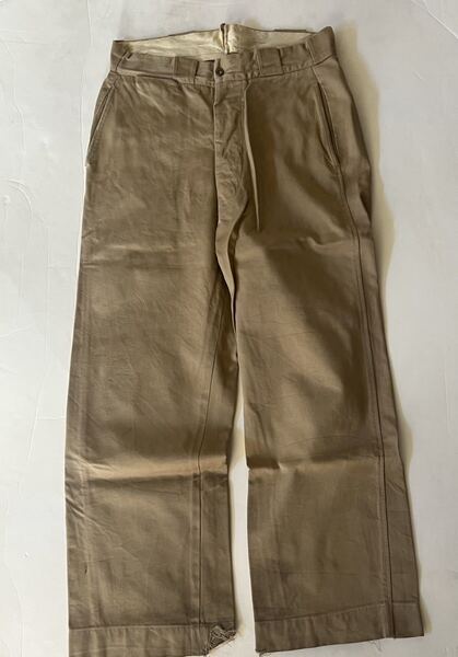 ビンテージ U.S.ARMY チノパンツ/フレア/ベージュ/チノパン/60s?
