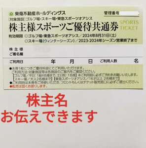 【最新】東急不動産 株主スポーツ優待共通券 1枚 スポーツオアシス スキー場(那須 斑尾 蓼科 たんばら 塩原他) ゴルフ