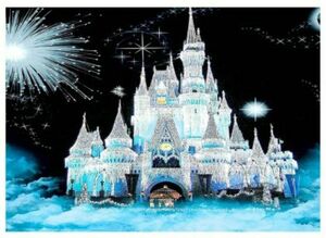 新品ダイヤモンドアート 30×40 雪のお城 ガラスの城 氷の城 夜景 夢の国のお城　作成キット