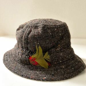 【未使用】 アイルランド製 Hanna Hats ハンナハット ドネガル ツイード ウール ハット 帽子 イギリス トラッド シティボーイ ポパイ