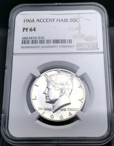 【希少】送料無料！1964 ジョン・F・ケネディ 50セント 銀貨 NGC PF64 アクセントヘアー モダンコイン 資産保全_画像3