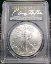 《最高鑑定》 2023 シルバーイーグル PCGS MS70 First Strike 銀貨 ＄1 エルヴィン・ベシア直筆サイン入り Silver Eagle モダンコイン1ドル_画像3