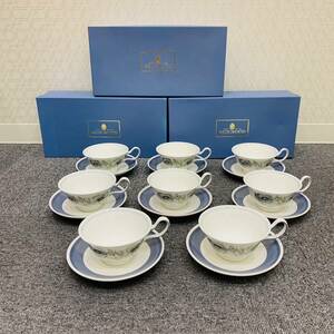 【H9815EM】WEDGWOOD ウェッジウッド カップ＆ソーサー 8客セット グレンミスト ピオニー 紅茶 インテリア 花柄 食器 ※1客ひび割れ有