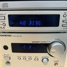 【H1084EM】1円～ 通電確認済 ONKYO オンキョー システムコンポ スピーカーセット R-801A C-701A D-022A MDデッキ CDデッキ 動作未確認_画像9