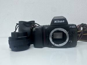 【BF-6415】Nikon ニコン カメラ フィルム F-801S ブラック 動作未確認 ジャンク品 ストラップ付 レンズセット レンズケース付き 趣味