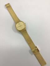 シーマ クオーツ 腕時計 CYMA 604SP 4Pダイヤ 金色 竜頭装飾 一体型 金属メッシュブレス　電池交換済_画像7