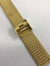 シーマ クオーツ 腕時計 CYMA 604SP 4Pダイヤ 金色 竜頭装飾 一体型 金属メッシュブレス　電池交換済_画像8