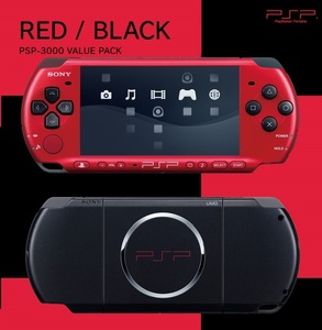 ☆新品同様☆ PSP - 3000 希少色 レッドブラック SONY 美品 メモリースティック付 本体 red black × 新品 未使用 
