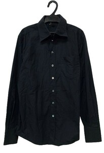 r2_2091 Jean Paul Gaultier ジャンポールゴルチェ 日本製 綿100％ 貝ボタン 長袖シャツ ブラック 男性用サイズ/48