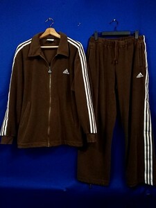 r1_7513 良品 ADIDAS アディダス 90s 3本ライン 3Stripes パイル 地セットアップジャージ 上下セット M-Lサイズ