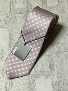 新品ミチコロンドン日本製ネクタイ 　シルク100%お買い得サービス　淡い綺麗なピンクドット