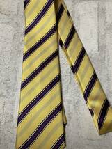 新品未使用　ノーブランドだから安い　日本製ネクタイ 　シルク100%お買い得サービス　派手な黄色イエロー系ストライプ_画像3