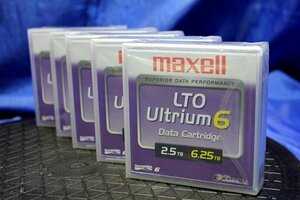 5本セット ★未開封・未使用品★ 日立マクセル maxell LTO6 RW 2.5TB／6.25TB データカートリッジ LTOU6/2500 XJ B 48177Y