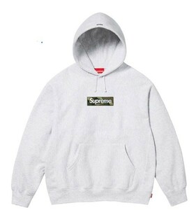 23FW オンライン購入正規品 新品未使用 Supreme Box Logo Hooded Sweatshirt Ash Grey XLサイズ ボックスロゴ パーカー グレイ